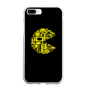 Чехол для iPhone 7Plus/8 Plus матовый с принтом Pac-Man в Курске, Силикон | Область печати: задняя сторона чехла, без боковых панелей | game | gamer | gaming | nds | nintendo | pac man | ps3 | ps4 | psp | wii | xbox | аркада | джойстик | игра | игровая приставка | игры | классика игр | контроллер | пакман
