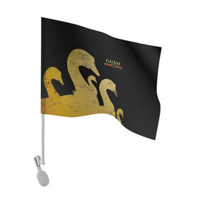 Флаг для автомобиля с принтом GUSSI GOLD в Курске, 100% полиэстер | Размер: 30*21 см | Тематика изображения на принте: fasion | gold | gucci | gussi | trend | гусси | гуччи | золото | золотой | мода | одежда | тренд | тренды