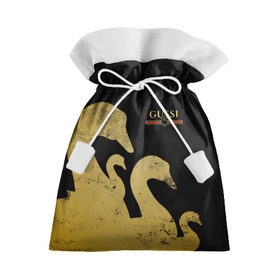 Подарочный 3D мешок с принтом GUSSI GOLD в Курске, 100% полиэстер | Размер: 29*39 см | Тематика изображения на принте: fasion | gold | gucci | gussi | trend | гусси | гуччи | золото | золотой | мода | одежда | тренд | тренды