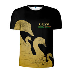 Мужская футболка 3D спортивная с принтом GUSSI GOLD в Курске, 100% полиэстер с улучшенными характеристиками | приталенный силуэт, круглая горловина, широкие плечи, сужается к линии бедра | fasion | gold | gucci | gussi | trend | гусси | гуччи | золото | золотой | мода | одежда | тренд | тренды