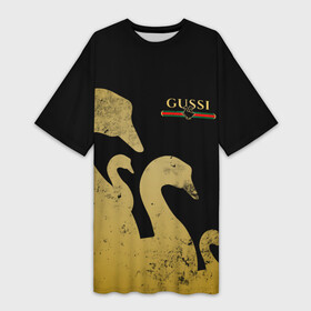 Платье-футболка 3D с принтом GUSSI GOLD в Курске,  |  | fasion | gold | gucci | gussi | trend | гусси | гуччи | золото | золотой | мода | одежда | тренд | тренды