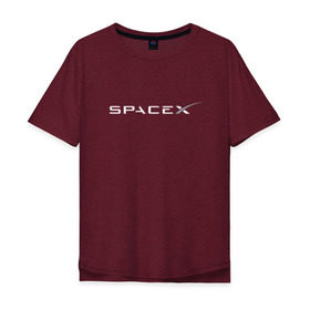 Мужская футболка хлопок Oversize с принтом SpaceX в Курске, 100% хлопок | свободный крой, круглый ворот, “спинка” длиннее передней части | elon musk | spacex | илон маск | космос | спэйсикс