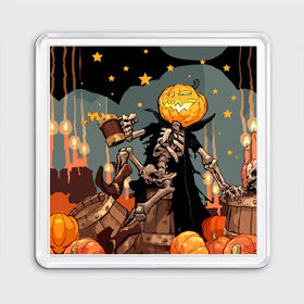 Магнит 55*55 с принтом Halloween в Курске, Пластик | Размер: 65*65 мм; Размер печати: 55*55 мм | аниме | ведьма | девушка | зомби | ирландия | кладбище | колдун | кости | кошки | летучие | луна | мертвец | мёртвые | монстры | мыши | ночь | оборотни | пауки | паутина | подарок | праздник | свет | свечи