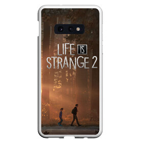 Чехол для Samsung S10E с принтом Life is Strange 2 в Курске, Силикон | Область печати: задняя сторона чехла, без боковых панелей | adventure | life | life is strange | road | video game | дороги | жизнь | закат | квест | лес | приключения