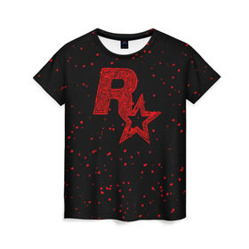 Женская футболка 3D с принтом Rockstar в Курске, 100% полиэфир ( синтетическое хлопкоподобное полотно) | прямой крой, круглый вырез горловины, длина до линии бедер | auto | dead | grand | gta | gta5 | rdr | red | redemption | rockstar | theft | рокстар