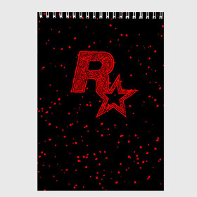 Скетчбук с принтом Rockstar в Курске, 100% бумага
 | 48 листов, плотность листов — 100 г/м2, плотность картонной обложки — 250 г/м2. Листы скреплены сверху удобной пружинной спиралью | auto | dead | grand | gta | gta5 | rdr | red | redemption | rockstar | theft | рокстар