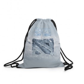 Рюкзак-мешок 3D с принтом Дота 2 с Новым Годом! в Курске, 100% полиэстер | плотность ткани — 200 г/м2, размер — 35 х 45 см; лямки — толстые шнурки, застежка на шнуровке, без карманов и подкладки | 