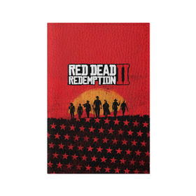 Обложка для паспорта матовая кожа с принтом Red Dead Redemption 2 в Курске, натуральная матовая кожа | размер 19,3 х 13,7 см; прозрачные пластиковые крепления | dead | die | flag | game | games | gta | rdr | rdr2 | red | redemption | rockstar | sun | sunset | western | вестерн | выкуп | гта | дикий | закат | запад | игра | игры | красный | мертвый | поле | рдр | рдр2 | рокстар | солнце