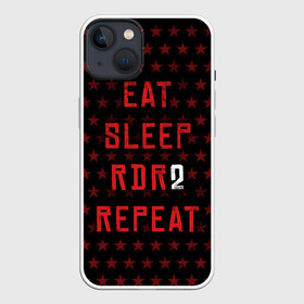 Чехол для iPhone 13 с принтом Eat Sleep RDR2 Repeat в Курске,  |  | dead | die | eat | flag | game | games | gta | rdr | rdr2 | red | redemption | repeat | rockstar | sleep | sun | western | вестерн | выкуп | гта | дикий | запад | игра | игры | красный | мертвый | рдр | рдр2 | рокстар | солнце