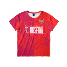 Детская футболка 3D с принтом FC Arsenal в Курске, 100% гипоаллергенный полиэфир | прямой крой, круглый вырез горловины, длина до линии бедер, чуть спущенное плечо, ткань немного тянется | arsenal | arsenal football club | арсенал | футбольный клуб