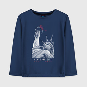 Детский лонгслив хлопок с принтом Статуя свободы в Курске, 100% хлопок | круглый вырез горловины, полуприлегающий силуэт, длина до линии бедер | new york | америка | нью йорк | статуя свободы | сша
