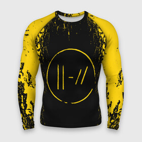 Мужской рашгард 3D с принтом TWENTY ONE PILOTS | 21 PILOTS | TOP в Курске,  |  | 21 pilots | 21p | dyrty | music | paints | rock | top | trench | twenty one pilots | yellow | брызги | группа | краска.пятна | музыка | рок