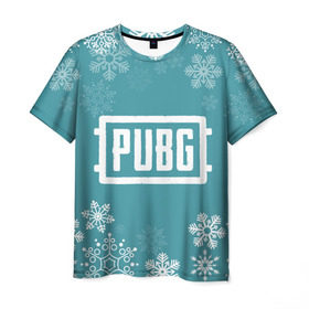 Мужская футболка 3D с принтом PUBG Новогодний в Курске, 100% полиэфир | прямой крой, круглый вырез горловины, длина до линии бедер | Тематика изображения на принте: 