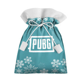 Подарочный 3D мешок с принтом PUBG Новогодний в Курске, 100% полиэстер | Размер: 29*39 см | Тематика изображения на принте: 