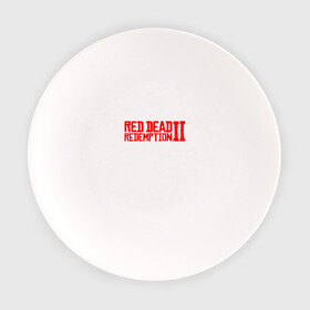 Тарелка с принтом Red Dead Redemption 2 в Курске, фарфор | диаметр - 210 мм
диаметр для нанесения принта - 120 мм | game | logo | rdr2 | red dead redemption 2 | rockstar studios | игры | логотип