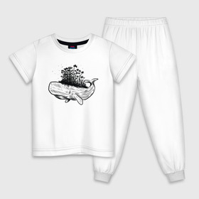 Детская пижама хлопок с принтом Whale forest в Курске, 100% хлопок |  брюки и футболка прямого кроя, без карманов, на брюках мягкая резинка на поясе и по низу штанин
 | абстракция | кит | лес | природа