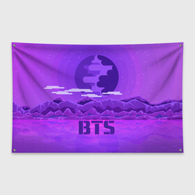 Флаг-баннер с принтом BTS BAND в Курске, 100% полиэстер | размер 67 х 109 см, плотность ткани — 95 г/м2; по краям флага есть четыре люверса для крепления | bangtan boys | music | богдан бойс | бтс | корея | музыка | парни | поп музыка