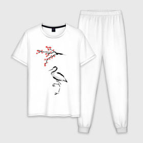 Мужская пижама хлопок с принтом Японский стиль в Курске, 100% хлопок | брюки и футболка прямого кроя, без карманов, на брюках мягкая резинка на поясе и по низу штанин
 | азия | восток | путешествия | сакура | япония