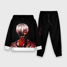 Детский костюм 3D (с толстовкой) с принтом Ken Kaneki в крови в Курске,  |  | anime | blood | eyepatch | ghoul | kaneki | ken | one eyed | tokyo | tokyoghoul | гуль | канеки | кен | кровь | одноглазый | токийский