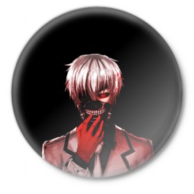 Значок с принтом Ken Kaneki в Курске,  металл | круглая форма, металлическая застежка в виде булавки | anime | blood | eyepatch | ghoul | kaneki | ken | one eyed | tokyo | tokyoghoul | гуль | канеки | кен | кровь | одноглазый | токийский