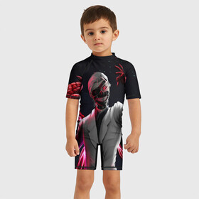 Детский купальный костюм 3D с принтом Ken Kaneki машет рукой в Курске, Полиэстер 85%, Спандекс 15% | застежка на молнии на спине | anime | blood | eyepatch | ghoul | kaneki | ken | one eyed | tokyo | tokyoghoul | гуль | канеки | кен | кровь | одноглазый | токийский