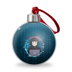 Ёлочный шар с принтом Anonymous hacker в Курске, Пластик | Диаметр: 77 мм | anonymous | hacker | it | аноним | взлом | компьютер | ноутбук | программист | хакер