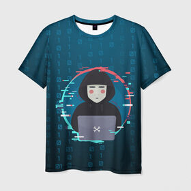 Мужская футболка 3D с принтом Anonymous hacker в Курске, 100% полиэфир | прямой крой, круглый вырез горловины, длина до линии бедер | anonymous | hacker | it | аноним | взлом | компьютер | ноутбук | программист | хакер