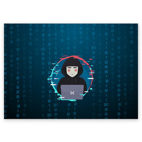 Поздравительная открытка с принтом Anonymous hacker в Курске, 100% бумага | плотность бумаги 280 г/м2, матовая, на обратной стороне линовка и место для марки
 | anonymous | hacker | it | аноним | взлом | компьютер | ноутбук | программист | хакер