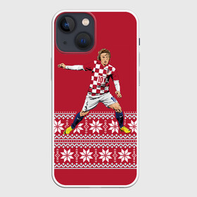 Чехол для iPhone 13 mini с принтом Luka Modric в Курске,  |  | luka modric | modric | new yaer | зима футбол | модрич | новый год | новый год футбол | футбол | футбол новый год