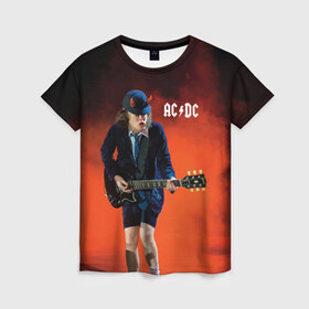 Женская футболка 3D с принтом AC/DC в Курске, 100% полиэфир ( синтетическое хлопкоподобное полотно) | прямой крой, круглый вырез горловины, длина до линии бедер | ac d.c. | ac dc | acdc | angus | back | bad | black | chrome | guitar | hard | hell | highway | mucis | red | rock | smoke | young | ангус | гитара | группа | диси | дым | красный | музыка | рок | тяжелый | эйси | эйсидиси | янг