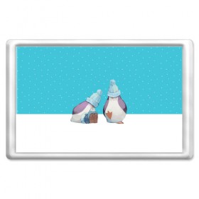 Магнит 45*70 с принтом Милые пингвинчики в Курске, Пластик | Размер: 78*52 мм; Размер печати: 70*45 | christmas | new | pinguin | snow | snowflakes | winter | xmas | year | год | зима | новый | пингвин | рождество | снег | снежинки