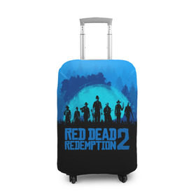 Чехол для чемодана 3D с принтом RED DEAD REDEMPTION 2 в Курске, 86% полиэфир, 14% спандекс | двустороннее нанесение принта, прорези для ручек и колес | game | red dead | red dead redemption 2 | redemption 2 | rockstar games | бандиты | дикий запад | игры | ковбои | оружие