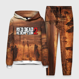 Мужской костюм 3D (с толстовкой) с принтом RED DEAD REDEMPTION 2 в Курске,  |  | game | red dead | red dead redemption 2 | redemption 2 | rockstar games | бандиты | дикий запад | игры | ковбои | оружие