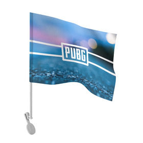 Флаг для автомобиля с принтом PUBG light blue в Курске, 100% полиэстер | Размер: 30*21 см | pubg | игра | лого | пубг | светлый | стрелялка | шутер