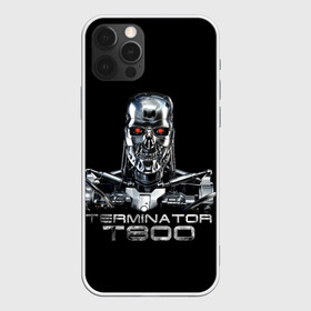 Чехол для iPhone 12 Pro с принтом Терминатор  Т800, в Курске, силикон | область печати: задняя сторона чехла, без боковых панелей | cinema | robot | skull | t800 | terminator | кино | робот | т800 | терминатор | череп
