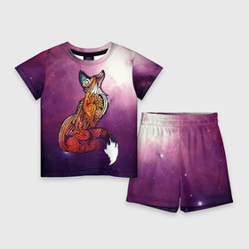 Детский костюм с шортами 3D с принтом Космическая Лиса в Курске,  |  | cute | fox | foxes | ginger | space | tail | забавная | космическая | космокот | космонавт | космонавты | космос | лис | лиса | лисица | лисицы | лисичка | лисички | лисы | милая | рыжая | рыжие | смешная | фыр | хвост
