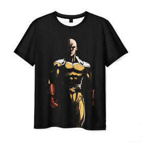 Мужская футболка 3D с принтом Сайтама в Курске, 100% полиэфир | прямой крой, круглый вырез горловины, длина до линии бедер | man | one | punch | saitama | аниме | ванпанчмен | манга