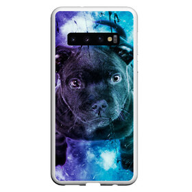 Чехол для Samsung Galaxy S10 с принтом Милый пёс в Курске, Силикон | Область печати: задняя сторона чехла, без боковых панелей | Тематика изображения на принте: dog | бульдог | собака | черный