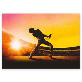 Поздравительная открытка с принтом Queen Bohemian Rhapsody в Курске, 100% бумага | плотность бумаги 280 г/м2, матовая, на обратной стороне линовка и место для марки
 | band | bohemian | film | freddie | legend | mercury | movie | queen | rhapsody | rock | singer | богемская | вокалист | группа | квин | кино | куин | легенда | меркури | меркьюри | меркюри | певец | рапсодия | рок | фильм | фредди