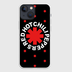 Чехол для iPhone 13 mini с принтом Red Hot Chili Peppers в Курске,  |  | chili | cross | hot | logo | music | peppers | red | red hot chili peppers | rhcp | rock | star | symbol | звезда | звездочка | красная | красный | крест | логотип | музыка | перцы | рок | символ | цветок | цветочек | чили