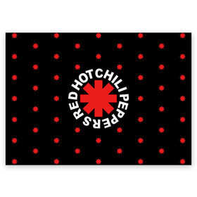 Поздравительная открытка с принтом Red Hot Chili Peppers в Курске, 100% бумага | плотность бумаги 280 г/м2, матовая, на обратной стороне линовка и место для марки
 | chili | cross | hot | logo | music | peppers | red | red hot chili peppers | rhcp | rock | star | symbol | звезда | звездочка | красная | красный | крест | логотип | музыка | перцы | рок | символ | цветок | цветочек | чили