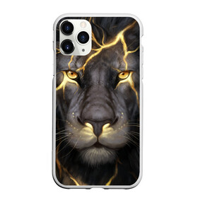 Чехол для iPhone 11 Pro матовый с принтом Лев с молнией в Курске, Силикон |  | глаза | гроза | зверь | король | кот | кошка | прайд | царь | шрам
