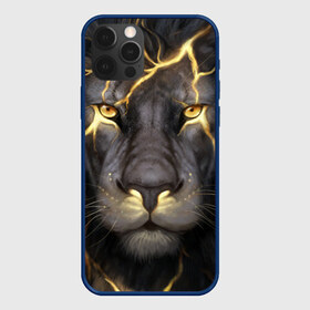 Чехол для iPhone 12 Pro Max с принтом Лев с молнией в Курске, Силикон |  | глаза | гроза | зверь | король | кот | кошка | прайд | царь | шрам