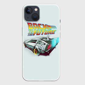 Чехол для iPhone 13 с принтом Back to the future_4 в Курске,  |  | back to the future | doc | emmet brown | marty mcfly | док | культовое кино | марти макфлай | путешествия во времени | роберт земекис | эйнштейн | эммет браун