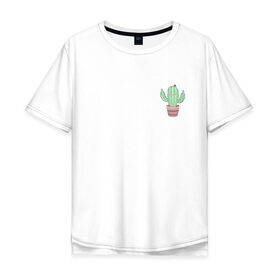 Мужская футболка хлопок Oversize с принтом Fucktus-2 в Курске, 100% хлопок | свободный крой, круглый ворот, “спинка” длиннее передней части | Тематика изображения на принте: cactus | you | аргументы | иголки | кактус | карман | колючий | растение