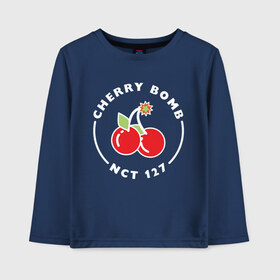 Детский лонгслив хлопок с принтом Cherry Bomb в Курске, 100% хлопок | круглый вырез горловины, полуприлегающий силуэт, длина до линии бедер | 127 | bomb | cherry | k pop | korea | kpop | nct | pop | бомб | бомба | вишневая | корейцы | корея | нст | черри