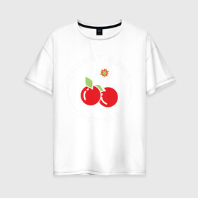 Женская футболка хлопок Oversize с принтом Cherry Bomb в Курске, 100% хлопок | свободный крой, круглый ворот, спущенный рукав, длина до линии бедер
 | 127 | bomb | cherry | k pop | korea | kpop | nct | pop | бомб | бомба | вишневая | корейцы | корея | нст | черри