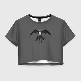 Женская футболка Cropp-top с принтом Ulquiorra Cifer в Курске, 100% полиэстер | круглая горловина, длина футболки до линии талии, рукава с отворотами | 