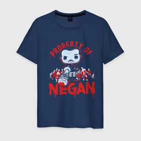 Мужская футболка хлопок с принтом Property of Negan в Курске, 100% хлопок | прямой крой, круглый вырез горловины, длина до линии бедер, слегка спущенное плечо. | 
