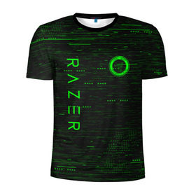 Мужская футболка 3D спортивная с принтом RAZER в Курске, 100% полиэстер с улучшенными характеристиками | приталенный силуэт, круглая горловина, широкие плечи, сужается к линии бедра | 101 | brand | company | gamer | green | logo | mamba | naga | player | razer | rzr | snake | бренд | железо | зеленый | змея | компания | лого | рейзер | софт
